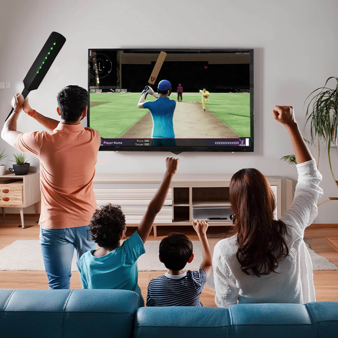Metashot Augmented Reality Smart Cricket Bat with Game Compatible with TVs, PC/Mac, iOS/Android, Tabs/iPad