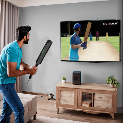 Metashot Augmented Reality Smart Cricket Bat with Game Compatible with TVs, PC/Mac, iOS/Android, Tabs/iPad